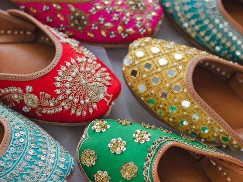 Beautiful multicolour party wear Punjabi jutti for women designed with premium embroidery by Veeriva